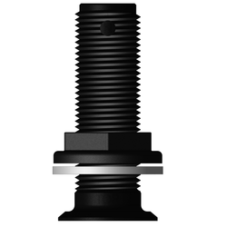 THRUHULL,GRP 1/2" NPS Recessed (Flush). Black