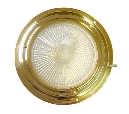 Polished brass halogen bulb dome light
