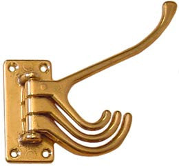 Brass Coat Hook, Large Coat Hook