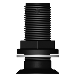 THRUHULL,GRP 3/4" NPS Recessed (Flush). Black