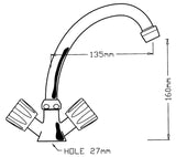 DUAL FAUCET - CHROMED BRASS