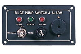 Automatic bilge pump switch and alarm panel