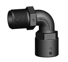 90 DEGREE THREAD CONNECTOR - 1" F TO 1" M THREAD